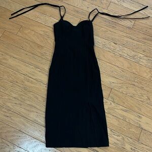 Anthropologie XS black dress with side zipper